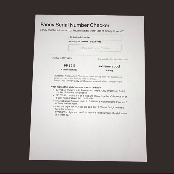 "F 5777-5555 G"- Binary, Repeater and Fancy $1.00 Bill - Picture 4 of 5